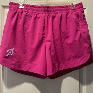 Peloton Athletic Run Tulip Shorts XL Fuchsia Lined Pull-on Pocket 4"inseam
